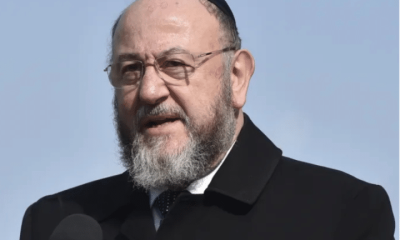 Ephraim Mirvis speaking outside in May 2019 wearing a smart coat