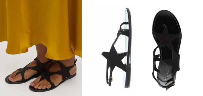 Gabriela Hearst Star Sandal in Black Suede Luxury Italian Craftsmanship