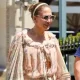 Jennifer Lopez is seen leaving her hotel on July 11, 2026 in Paris, France.