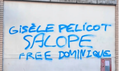 Misogynistic Gisèle Pelicot graffiti on a wall in Belfast