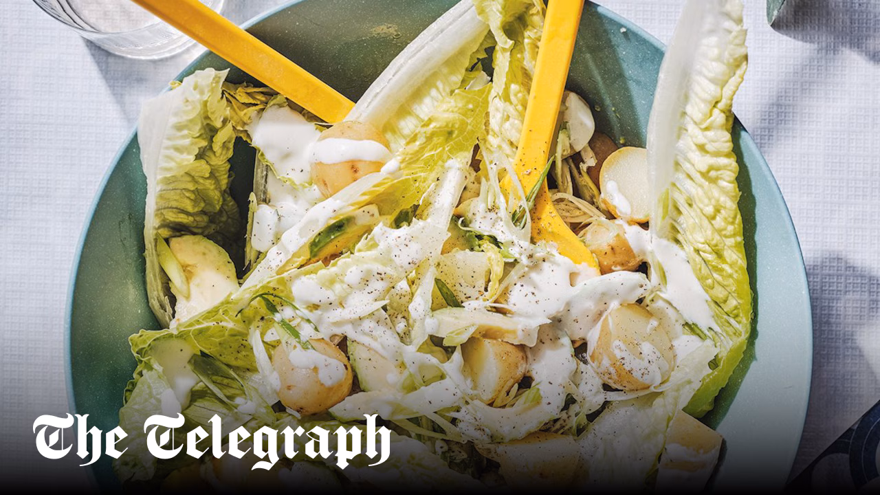 Avocado, romaine and potato salad with buttermilk dressing