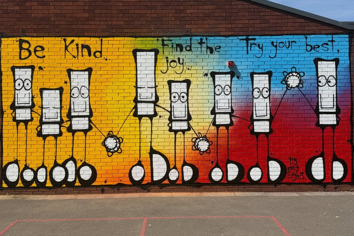 'My Dog Sighs' paints new school values at the Flying Bull Academy.