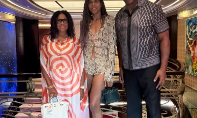 Magic Johnson Cookie Johnson In Dries Van Noten And EJ Johnson In Gucci Snake Shorts Set Enjoy Family Dinner In Croatia 1