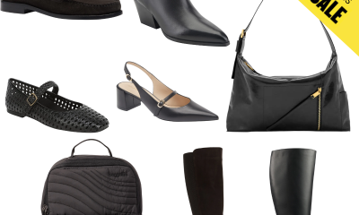 collage of some of the best shoes, bags, and boots in the sale; yellow banner in upper right hand corner reads CORPORETTE'S PICKS ANNIVERSARY SALE