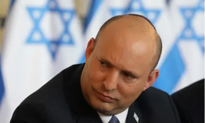 Then Prime Minister of Israel, Naftali Bennett, attends a weekly cabinet meeting in Jerusalem, May 29, 2022.