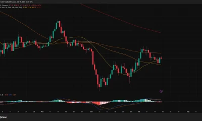 Solana daily chart showing price holding above the 20- and 50-day moving averages while testing resistance near the 100-day MA around $80.