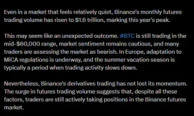 Binance ignores summer slowdown as futures volume tops $1.6 trillion - 3