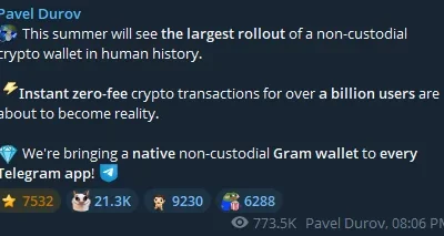 Pavel Durov brings fee-free Gram wallet to 1 billion Telegram users - 3