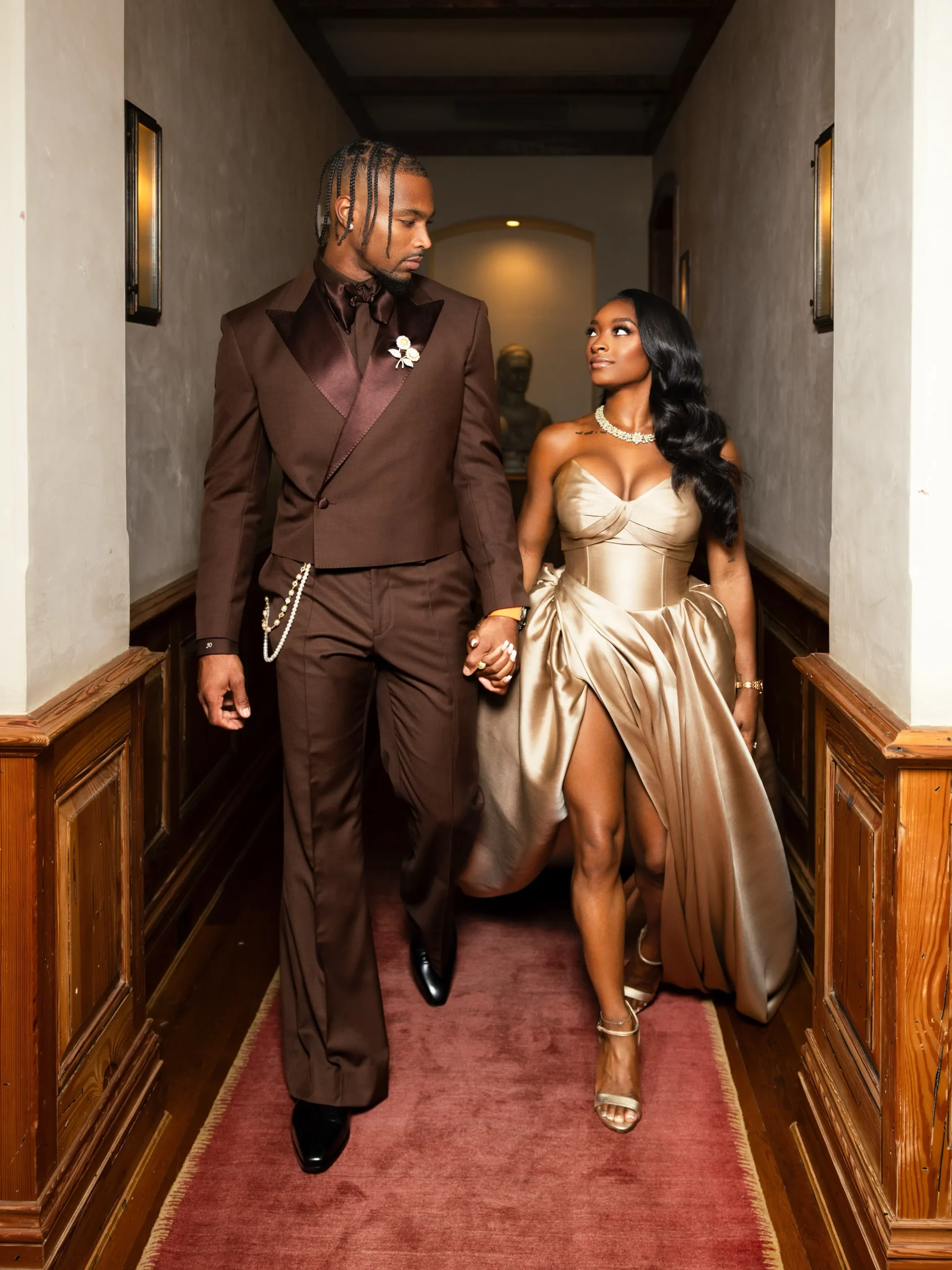 Simone Biles Stuns In Custom Eman Alajlan Gold Gown Jonathan Owens In Maestro Philippe At 2026 ESPY Awards Image 1784300275 10