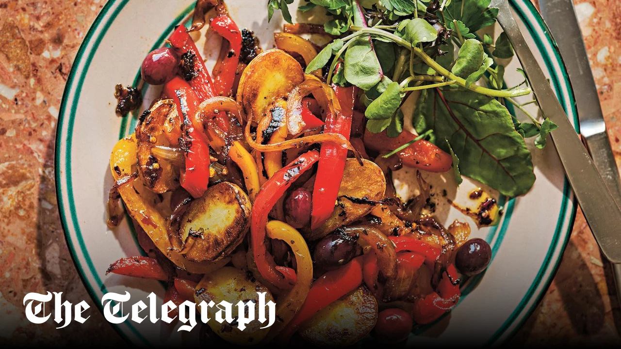Peppers and potatoes in padella