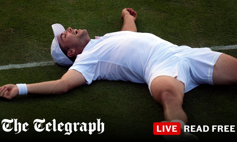 Britain’s Arthur Fery wins five-set epic against Zizou Bergs at Wimbledon