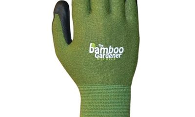 A green bamboo gardening glove