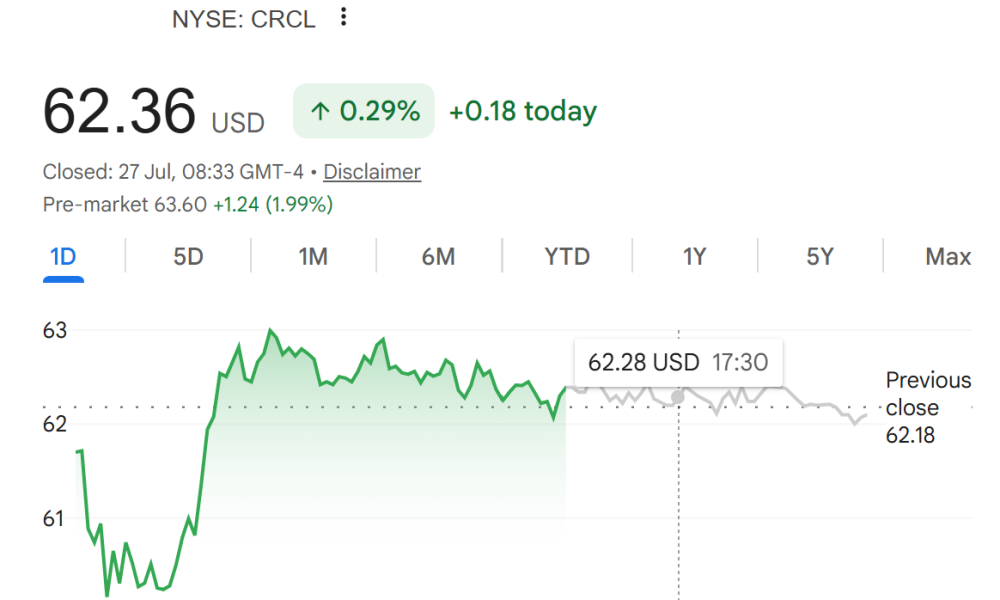 Circle Stock (CRCL) Stock Performance