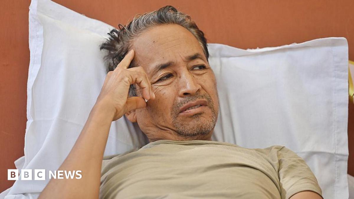 Activist Sonam Wangchuk continues his indefinite hunger strike for the nineteenth consecutive day in solidarity with the Cockroach Janta Party (CJP), demanding the immediate resignation of Union Education Minister Dharmendra Pradhan following unprecedented paper leak irregularities during the national NEET-UG 2026 medical entrance examinations, at Jantar Mantar, on July 16, 2026 in New Delhi, India.