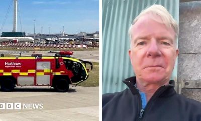 A Heathrow fire and rescue truck on a runway.