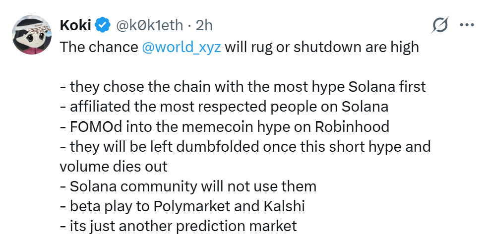 Will World rug or shutdown