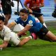Marcus Smith scores a try for England against Argentina in the Nations Championship