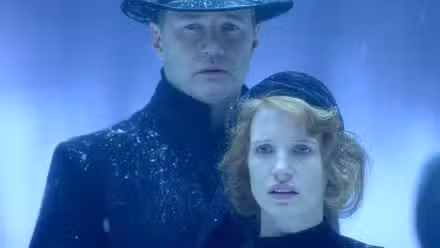 David Morrissey and Jessica Chastain in Agatha Christie's Poirot