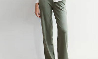 green cozy pants