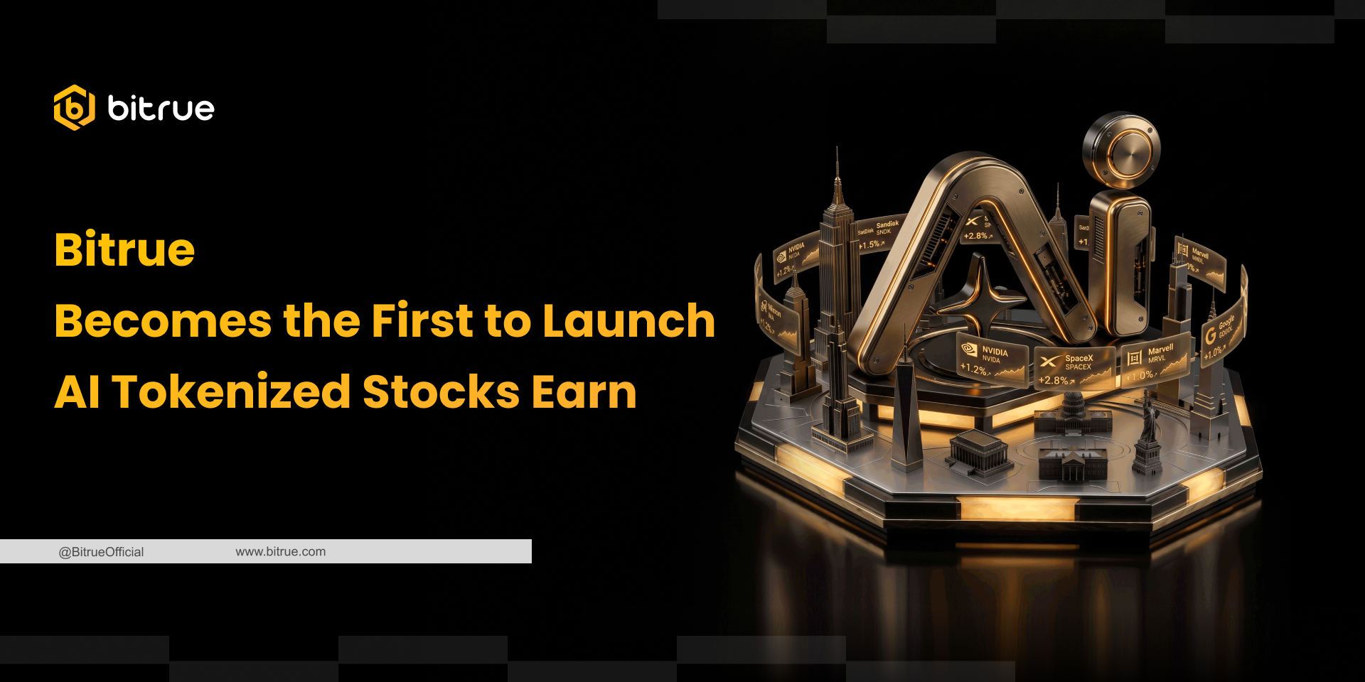 Bitrue Becomes the First to Launch AI Tokenized Stocks Earn: Beating Dividends With a Flat 7% Return