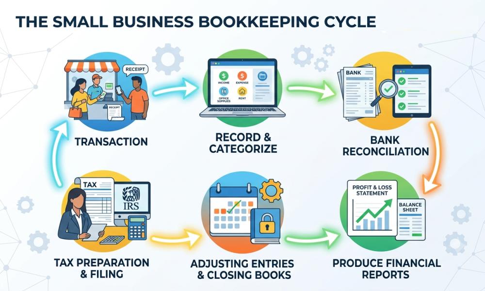 Bookkeeping for Small Business: Step-by-Step Guide(2026)