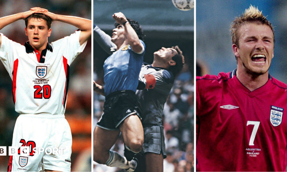 Michael Owen, Diego Maradona and David Beckham