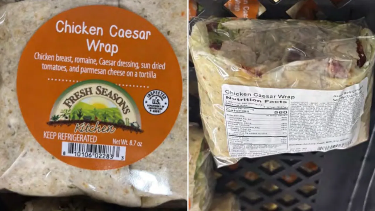 USDA issues public health alert for chicken Caesar wraps