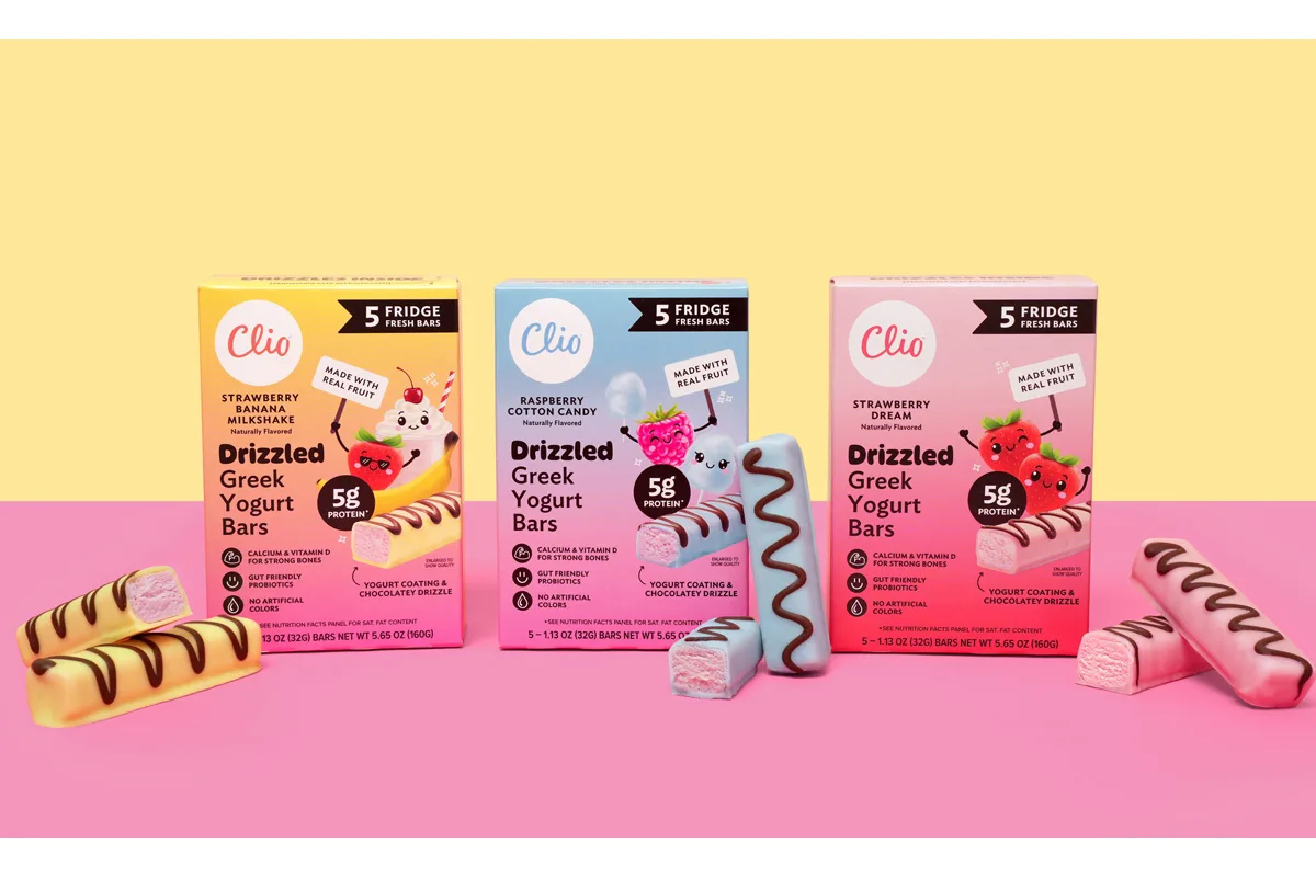 Clio Snacks unveils drizzled bars