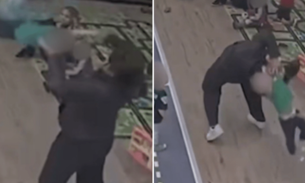 Moment daycare worker tosses toddler into the air and 'drops him over her head' | News US