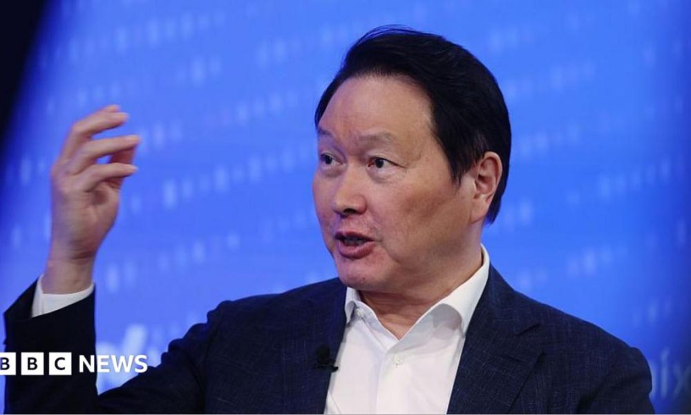 Chey Tae-won, chairman of SK Group, speaking during the company's initial public offering at the Nasdaq MarketSite in New York in July