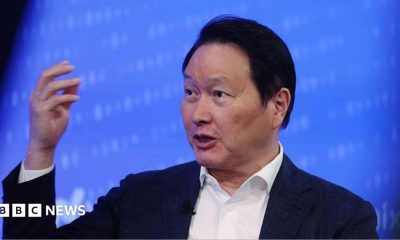 Chey Tae-won, chairman of SK Group, speaking during the company's initial public offering at the Nasdaq MarketSite in New York in July