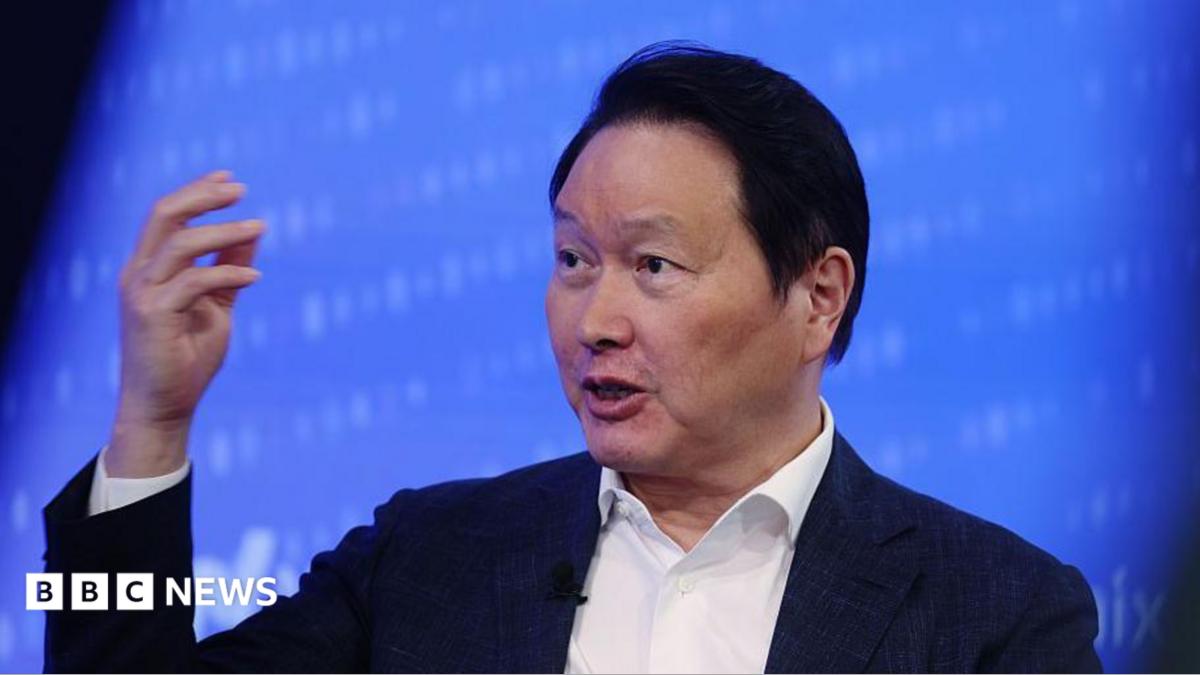 Chey Tae-won, chairman of SK Group, speaking during the company's initial public offering at the Nasdaq MarketSite in New York in July