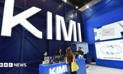 People visit the Moonshot AI stand, featuring Kimi K3, during the World Artificial Intelligence Conference (WAIC) in Shanghai on July 17, 2026.