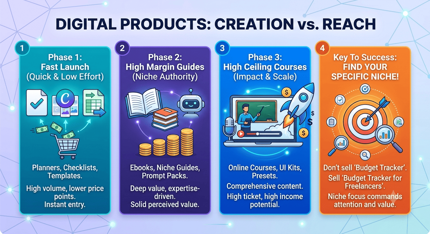 Digital Products to Sell: 20 Ideas Ranked by Real Effort vs. Payoff