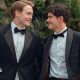 Production still from Heartstopper Forever showing Kit Connor and Joe Locke smiling at each other in tuxedos