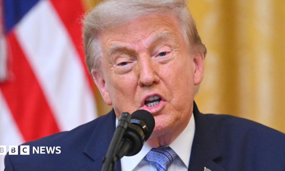 Donald Trump at the podium on 16 July