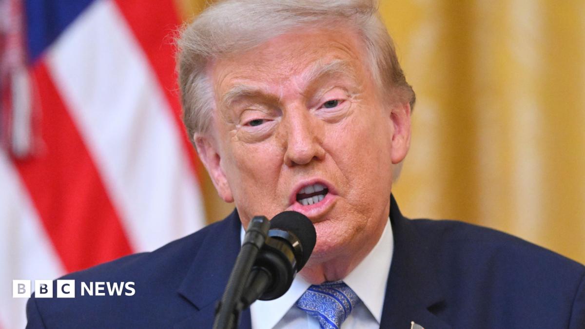 Donald Trump at the podium on 16 July