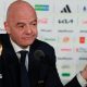 Fifa President Gianni Infantino speaking at a press conference