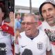 Fans in England kit being interviewed outside the stadium