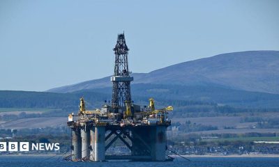 The Well-Safe Defender oil rigs is seen on the Cromarty Firth on the north-east coast of Scotland