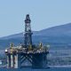 The Well-Safe Defender oil rigs is seen on the Cromarty Firth on the north-east coast of Scotland