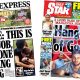 The headline on the front page of the Daily Express reads: 'Farage: This is a hit job, I've done nothing wrong.'