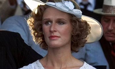 Glenn Close as Iris Gaines standing among a crowd in The Natural