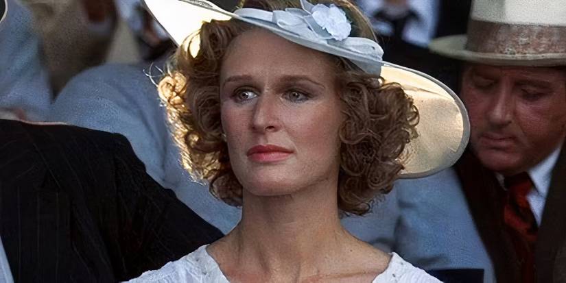 Glenn Close as Iris Gaines standing among a crowd in The Natural