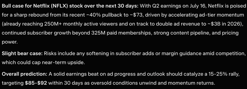 Elon Musk Grok AI Predicts Incredible Netflix Stock Price by Next 30 Days