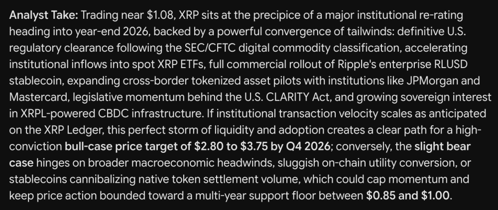 Google Gemini AI Predicts Why XRP Could Outperform Every Crypto by End of 2026