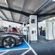 UK, York, People charging their electric cars at charging station