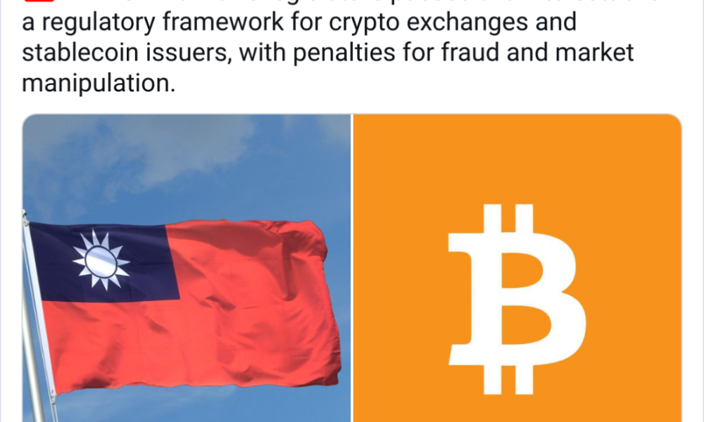 Taiwan Lawmakers Pass First Crypto, Stablecoin Laws