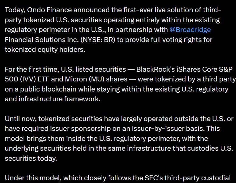 Ondo Adds Shareholder Voting to Tokenized Stocks Through Broadridge