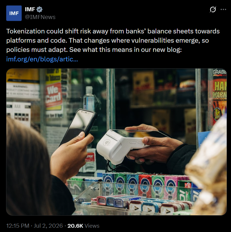 IMF Says Tokenization Could Reshape Global Finance, Warns of New Risks